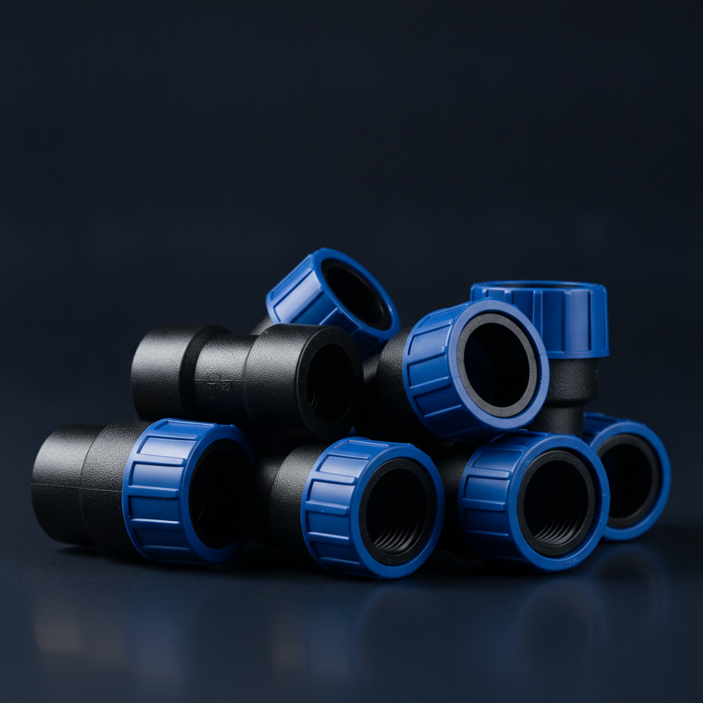 Plastic compression couplers and connectors