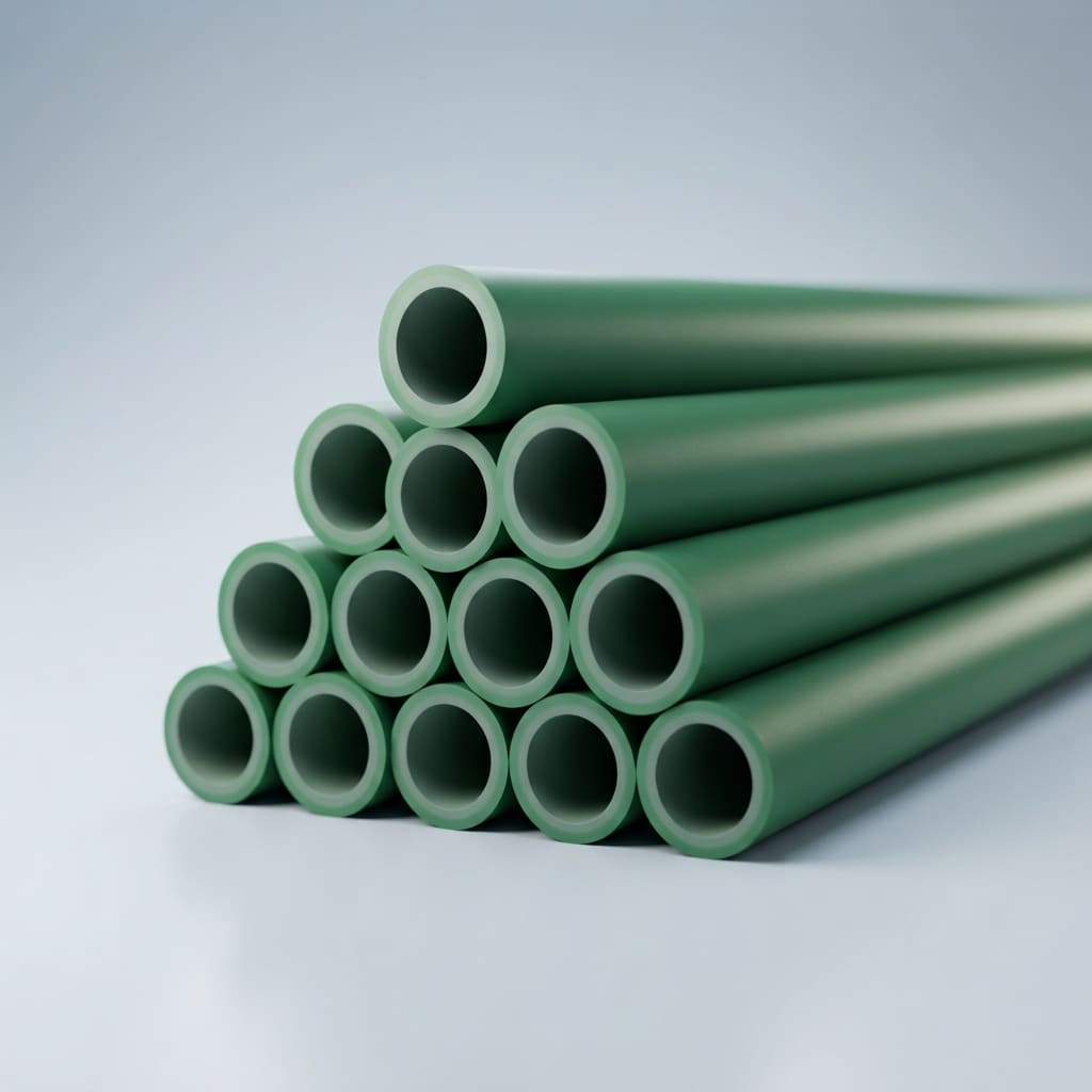 Green PPR pipe for hot and cold water plumbing