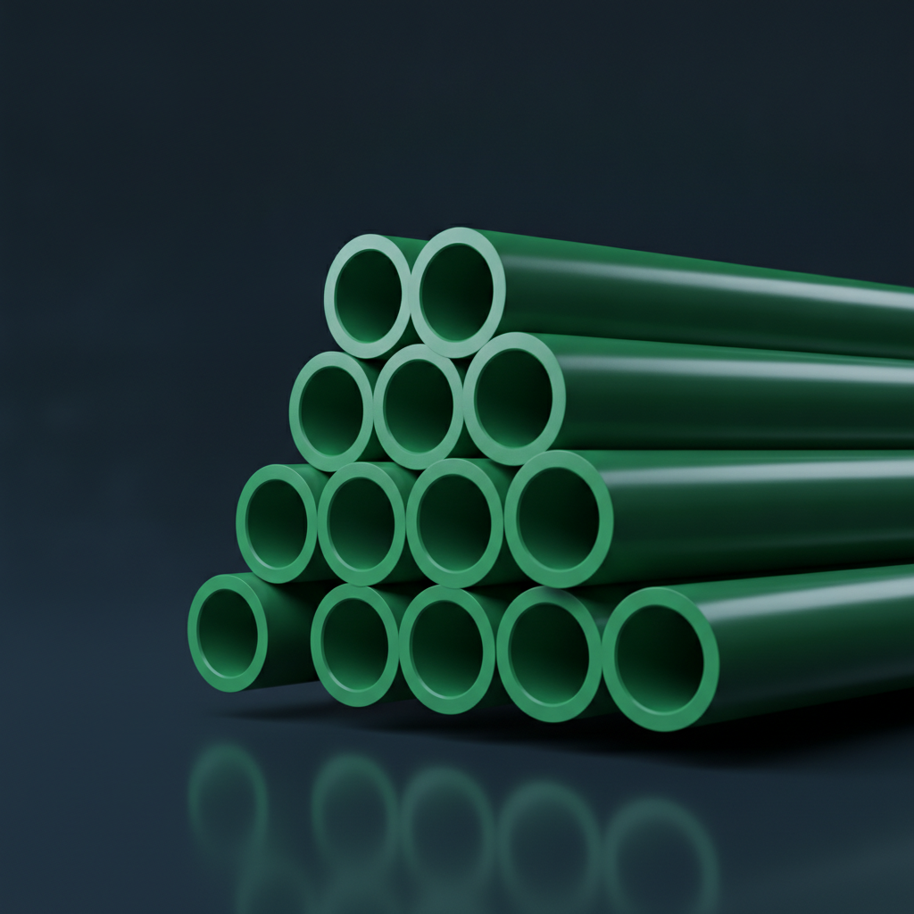 Green PPR pipe for hot and cold water plumbing